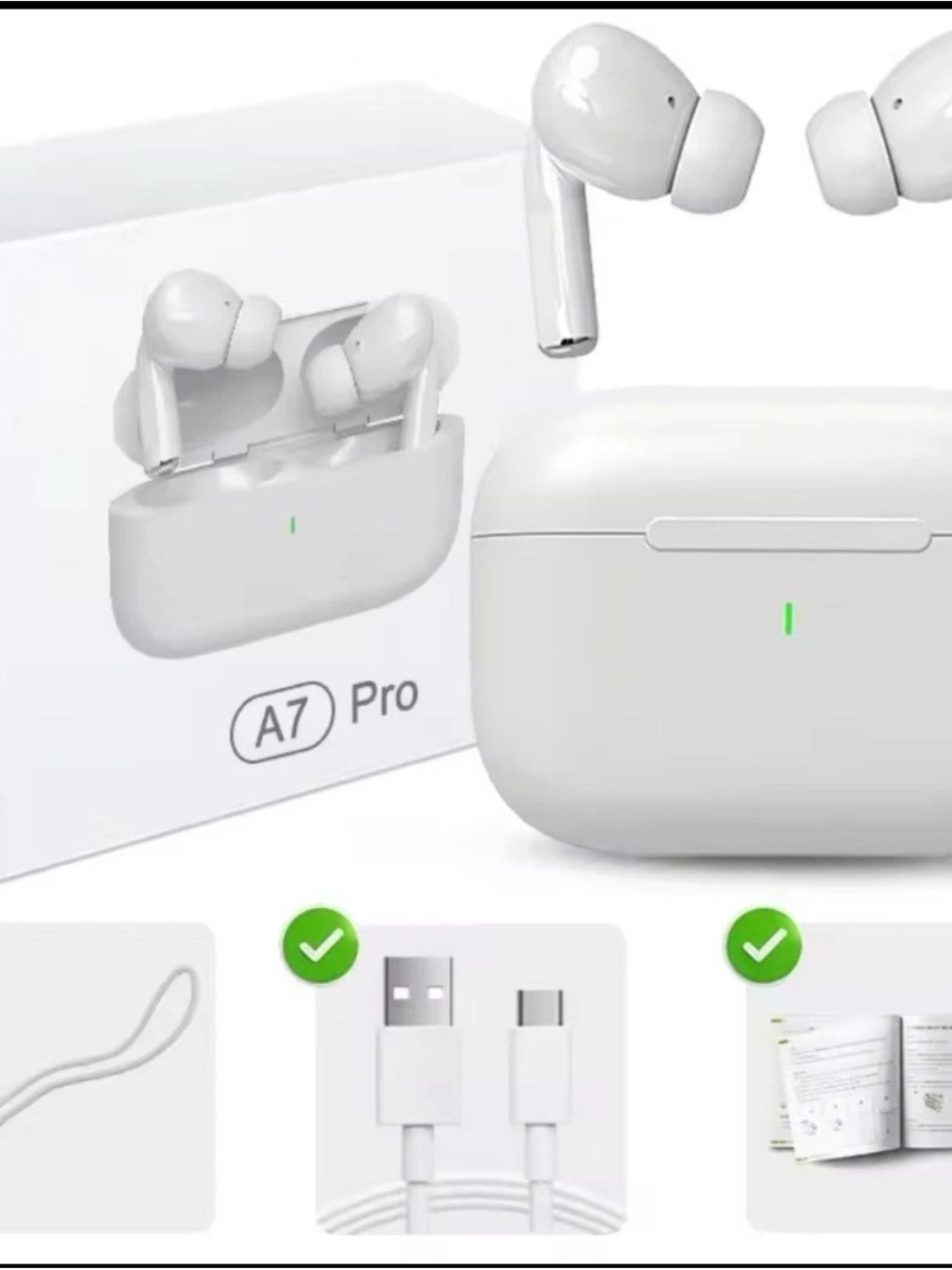 A7 Pro True Wireless Earbuds - White